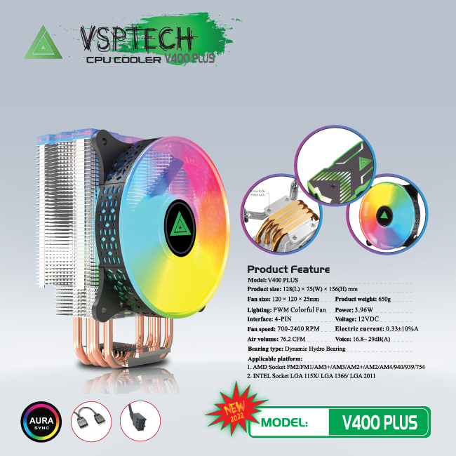 Fan CPU VSPTECH V400 PLUS