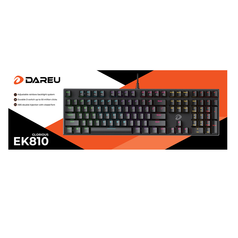 Bàn phím cơ Gaming DAREU EK810 – Black (Brown switch )