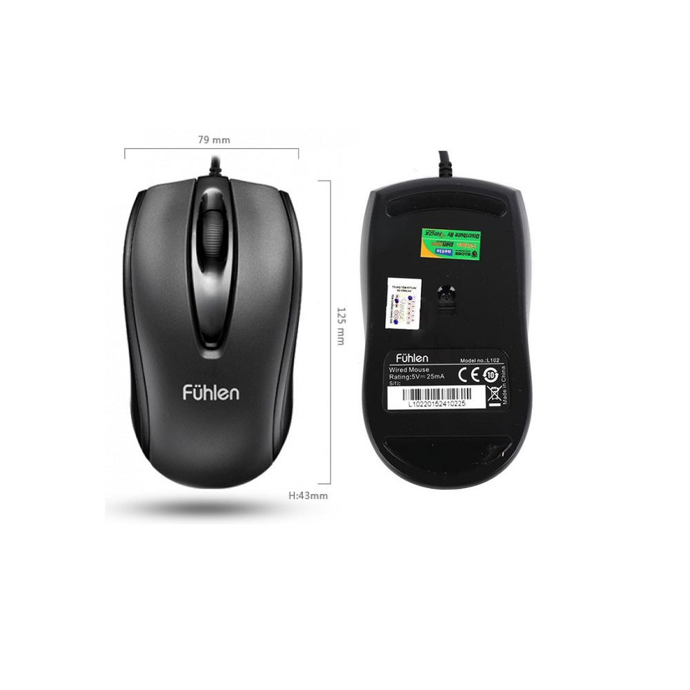Chuột Văn Phòng Fuhlen L102 Chính Hãng (Đen)