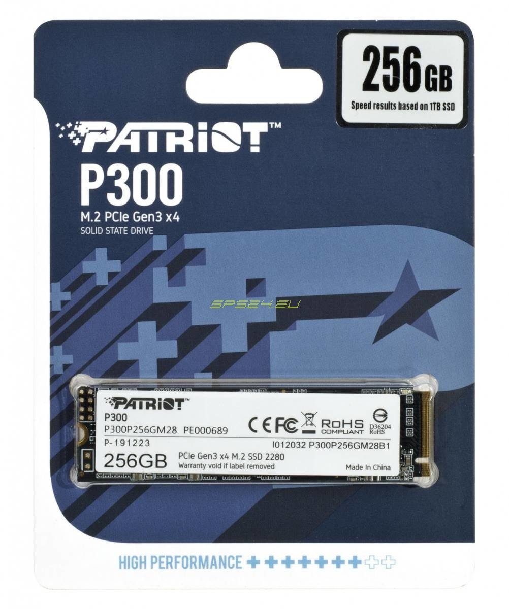 Ổ cứng SSD 256G Patriot P300 M.2 NVMe PCIe Gen3x4 (P300P256GM28)