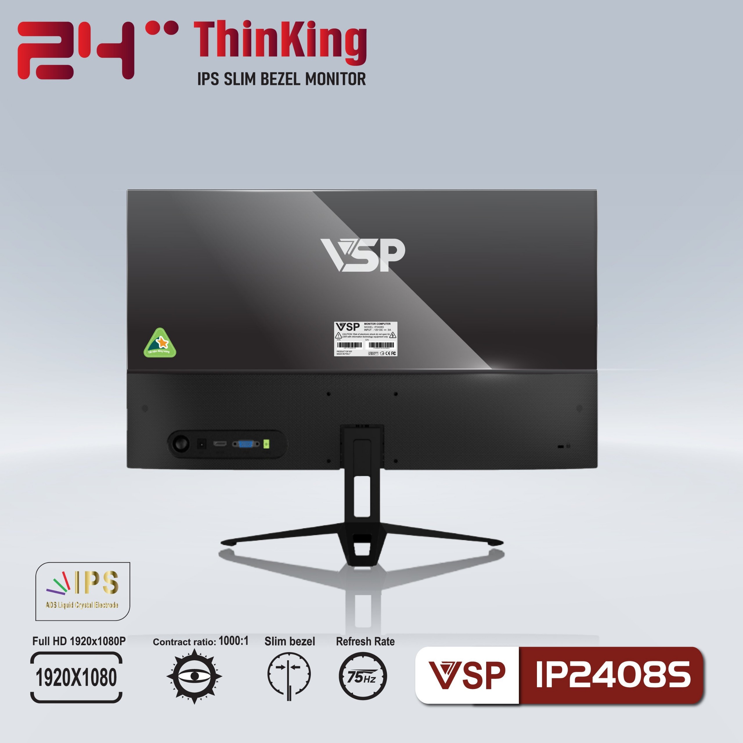 Màn hình VSP IPS Thinking 24inch tràn viền IP2408S