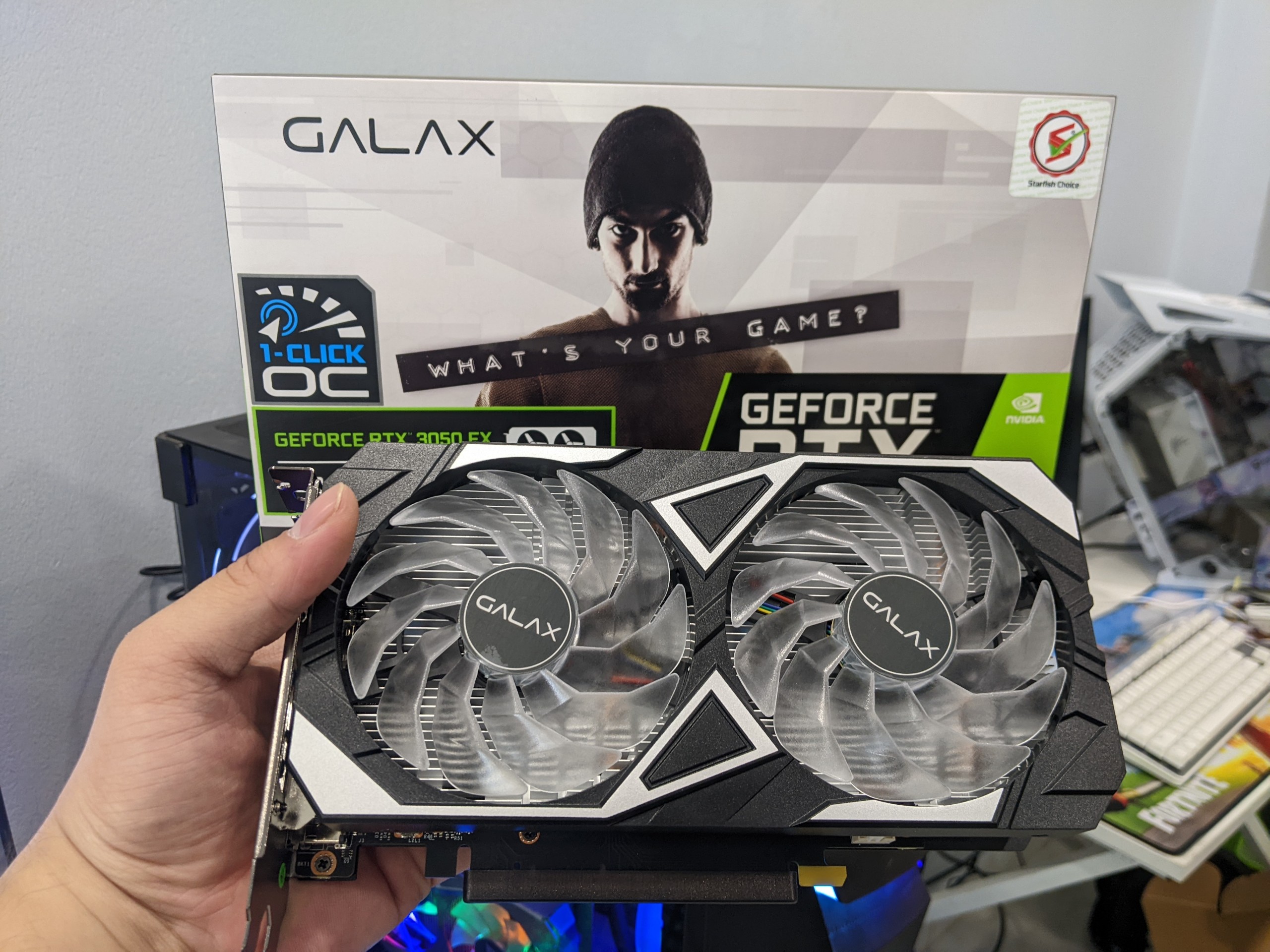 Card màn hình VGA GALAX RTX 3050 8GB GDDR6 EX (1-Click OC)