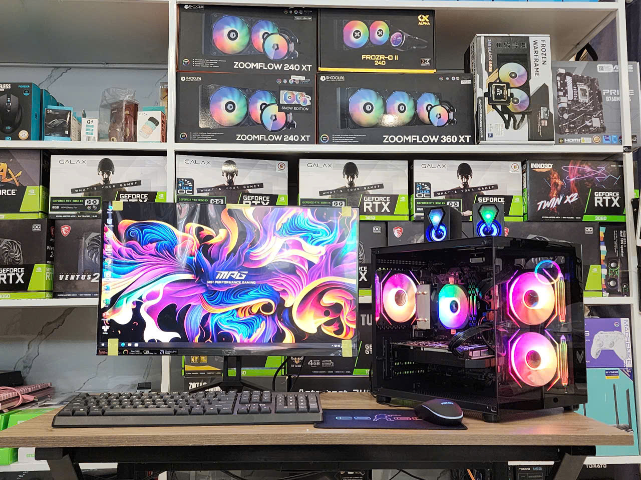 Bộ PC Gaming Đồ họa I5-9400F / B365 / 16G/ VGA Rời 4G / Màn 24" FULL ĐEN